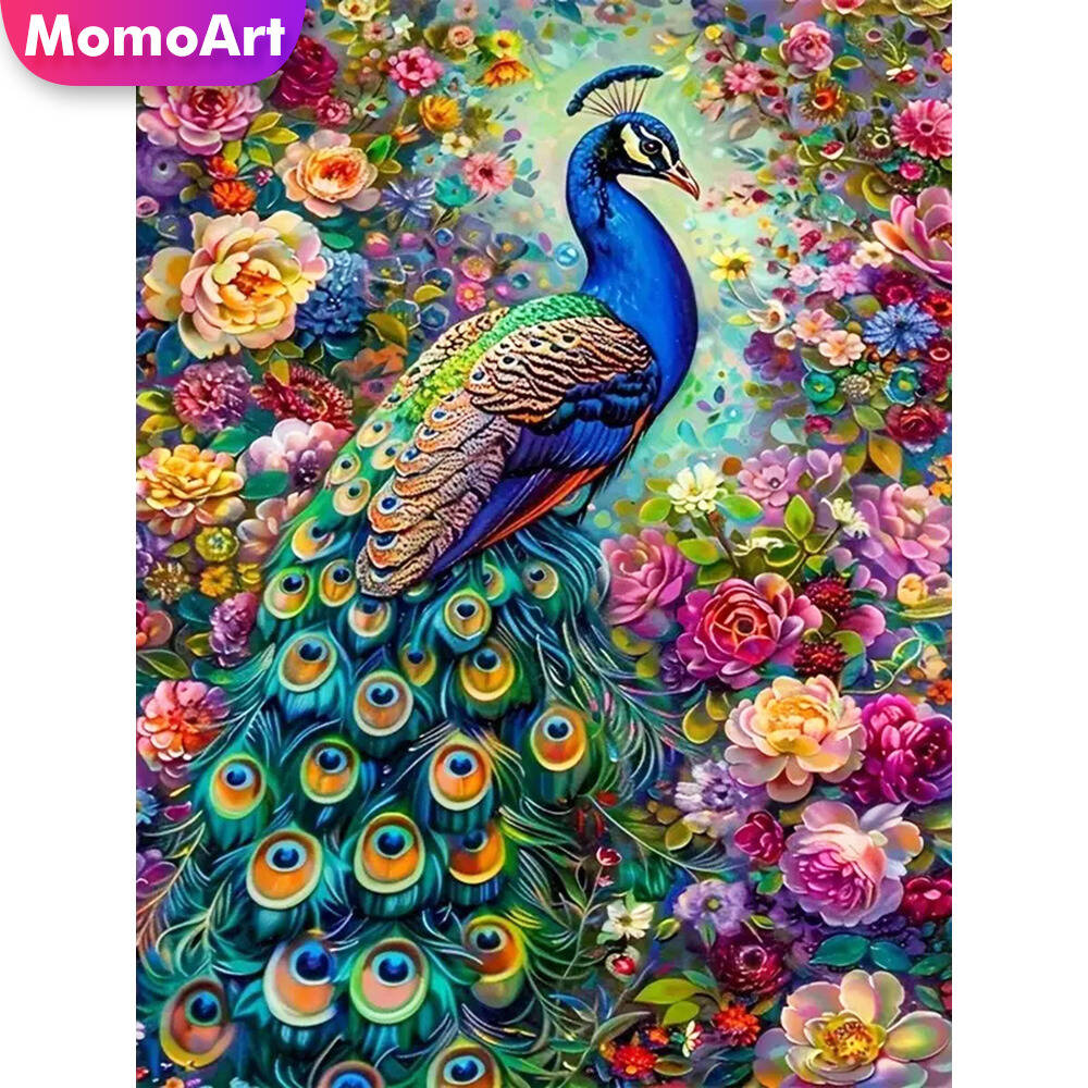 Embroidery Daisy - Momoart แมวเพชรภาพวาดสัตว์เพชรที่มีสีสันภาพโมเสค Rhinestones Moon Wall Decor