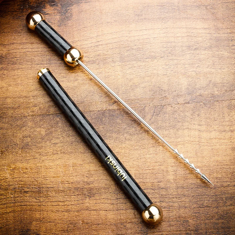 Punch Needle Handle - แบบพกพาซิการ์วาด Enhancer เครื่องมือสแตนเลสเข็มเจาะ Burr Dredge รูซิการ์