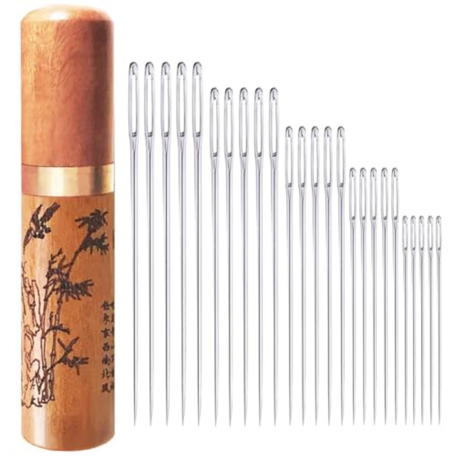 Embroidery Needle - เข็มเย็บผ้าขนาดใหญ่, เข็มปักผ้า, สแตนเลส, เข็มคม 25 ชิ้น