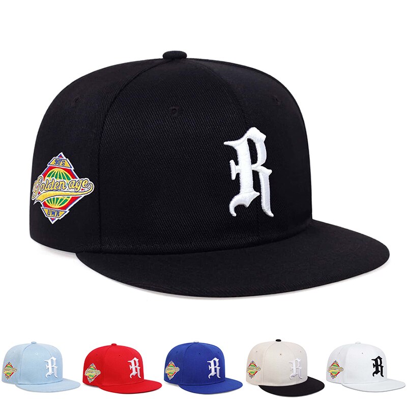 Embroidery Gothic - Gothic Letter R เย็บปักถักร้อยหมวก Hip-Hop ฤดูใบไม้ผลิและฤดูใบไม้ร่วงกลางแจ้งปรับเบสบอลหมวกครีมกันแดดหมวก