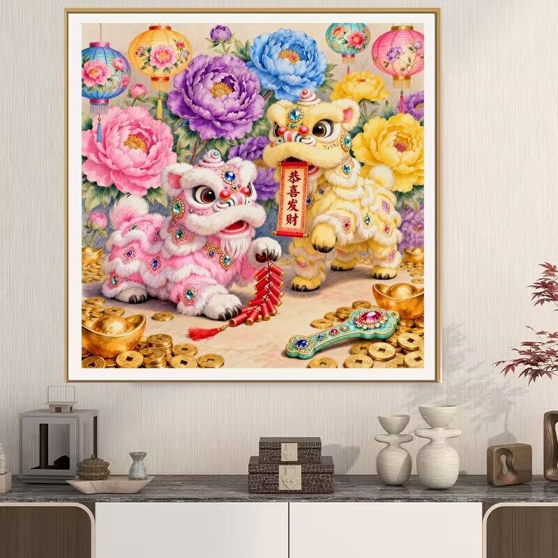 Embroidery X Stitch - งานปักลายสิงโต 11CT 9CT, งานปักครอสติชแบบพิมพ์, ชุดอุปกรณ์ปักครอสติชแบบเต็ม 65x65