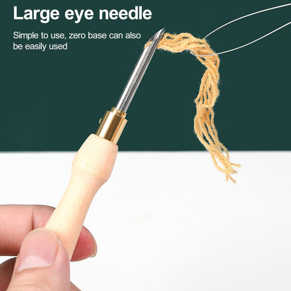 Punch Needle Handle - เย็บปักถักร้อยเข็มไม้ Handle เข็มถักเย็บปักถักร้อย Punch เข็มปากกาทอผ้าเครื่องมือสําหรับ DIY