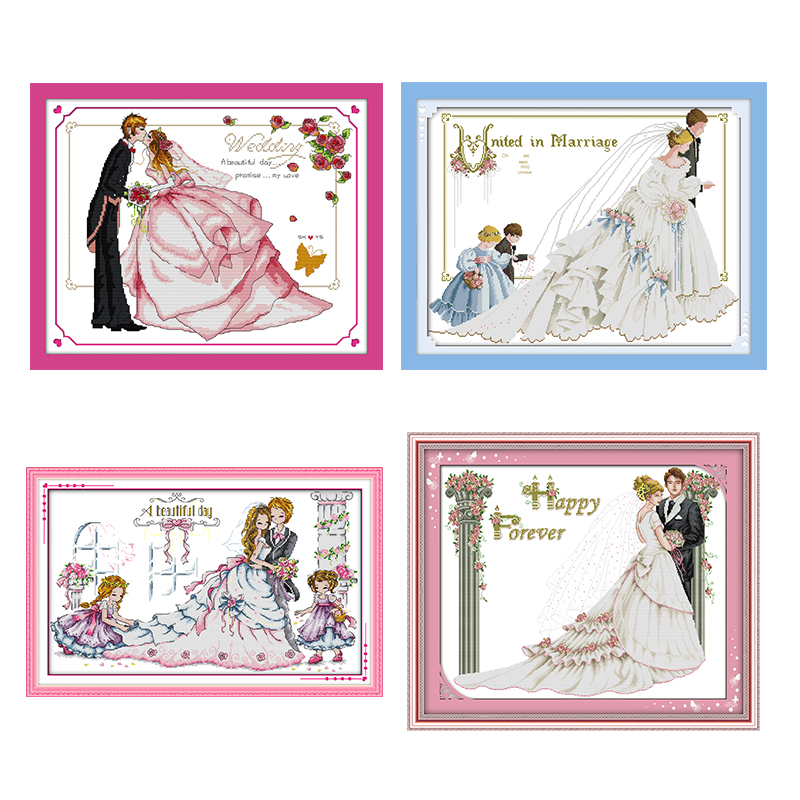 Embroidery X Stitch - งานแต่งงาน Series นับ CROSS Stitch 11CT