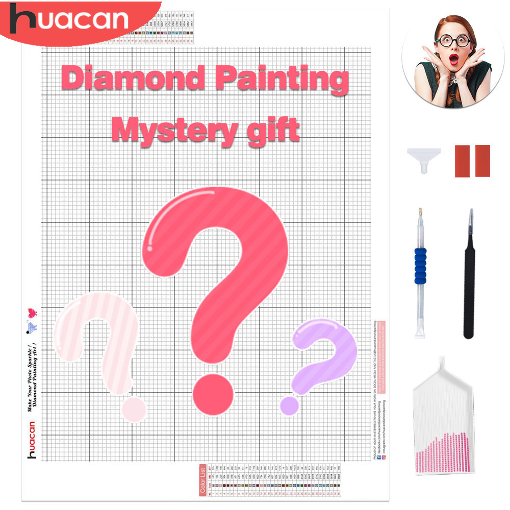 Embroidery X Pattern - Huacan ชุดงานโมเสคประกายเพชรแบบ DIY ของขวัญสุดลึกลับชุดงานปักงานปักครอสติชการตกแต่งบ้านงานฝีมือ