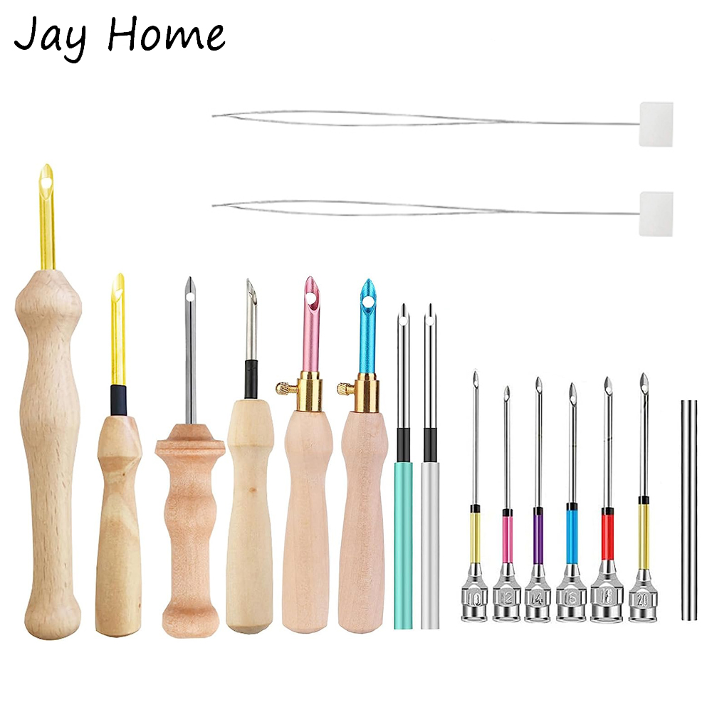 Punch Needle Handle - Punch เข็มชุดไม้เย็บปักถักร้อยปากกา Punch เข็มชุดสําหรับ DIY Craft