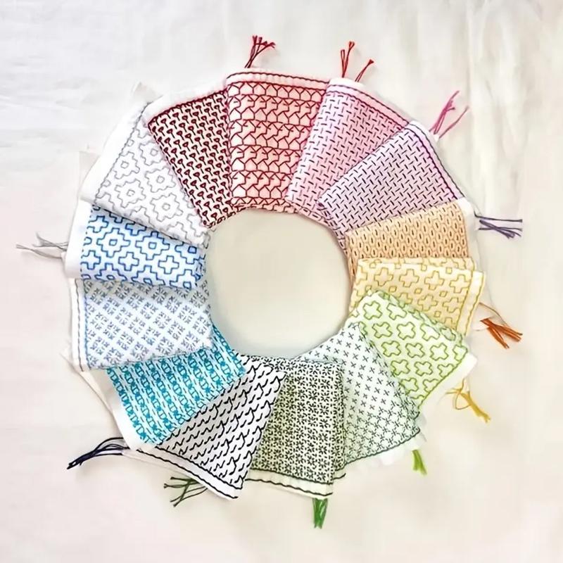 Embroidery Needle - ชุดเย็บปักถักร้อยด้วยมือบนผ้าเดนิม 9/32 ชิ้น พร้อมด้ายและเข็ม อุปกรณ์เย็บผ้า ชุดปักซาชิโกแบบละลายน้ำได้