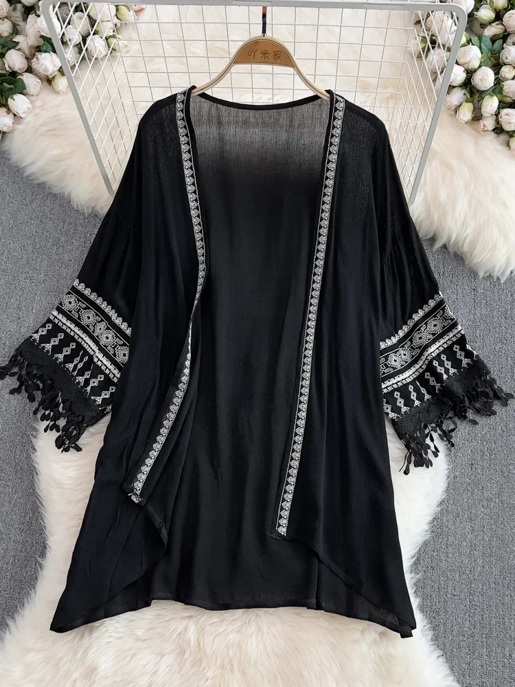 ฤดูร้อนโบฮีเมียนสไตล์ชาติพันธุ - Embroidery Zig Zag Stitch บทวิจารณ์และราคา