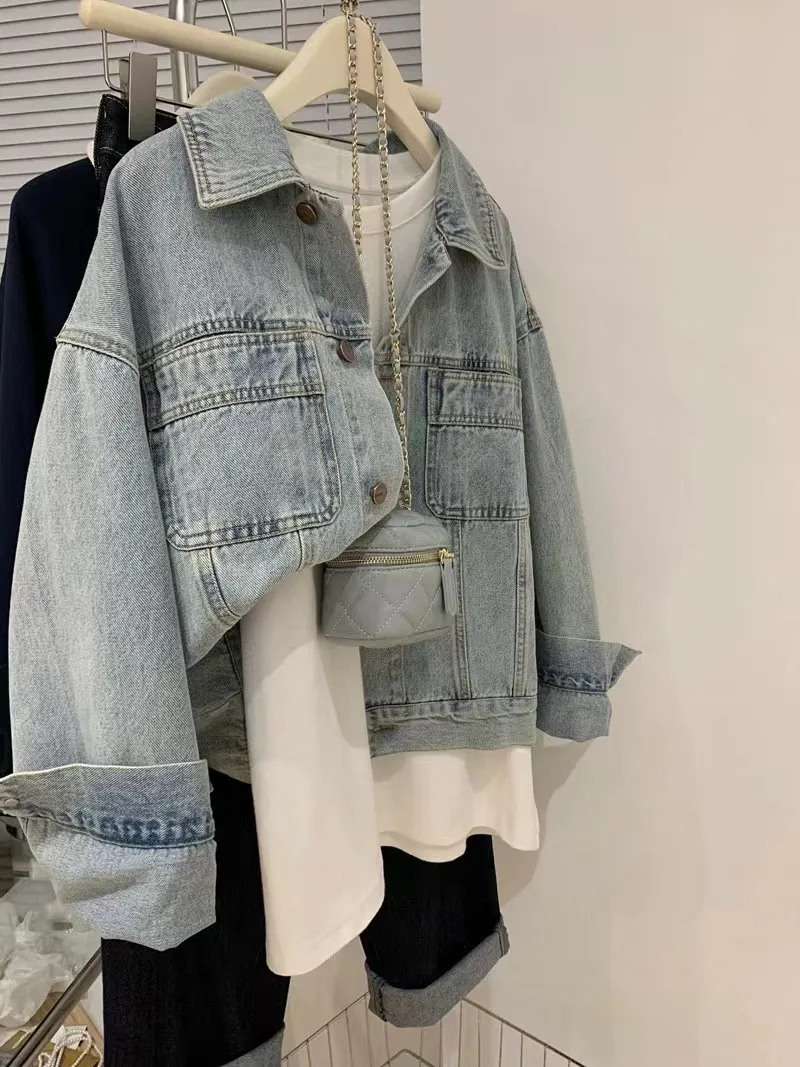 DENIM Coat ผู้หญิง Y2k ฤดูใบไม - Embroidery Gothic บทวิจารณ์และราคา