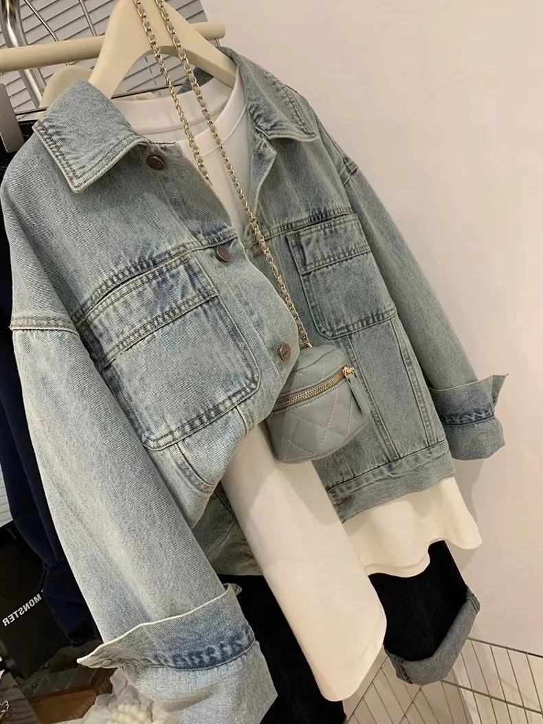 DENIM Coat ผู้หญิง Y2k ฤดูใบไม - Embroidery Gothic บทวิจารณ์และราคา