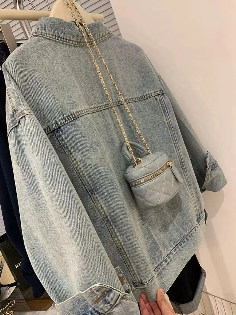 DENIM Coat ผู้หญิง Y2k ฤดูใบไม - Embroidery Gothic บทวิจารณ์และราคา