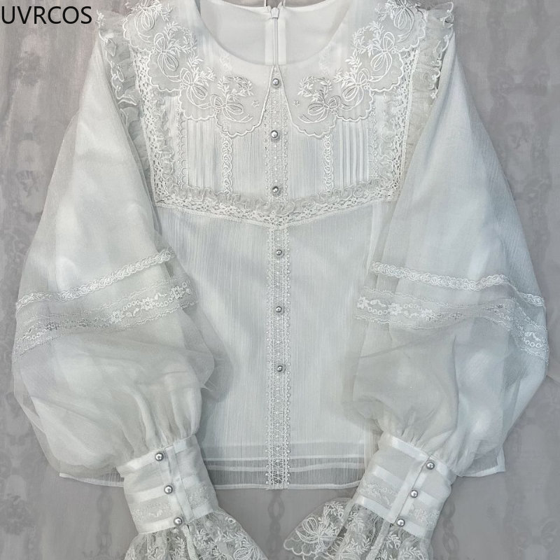 เสื้อเบลาส์โลลิต้าผู้หญิงสไตล์ - Embroidery Gothic บทวิจารณ์และราคา