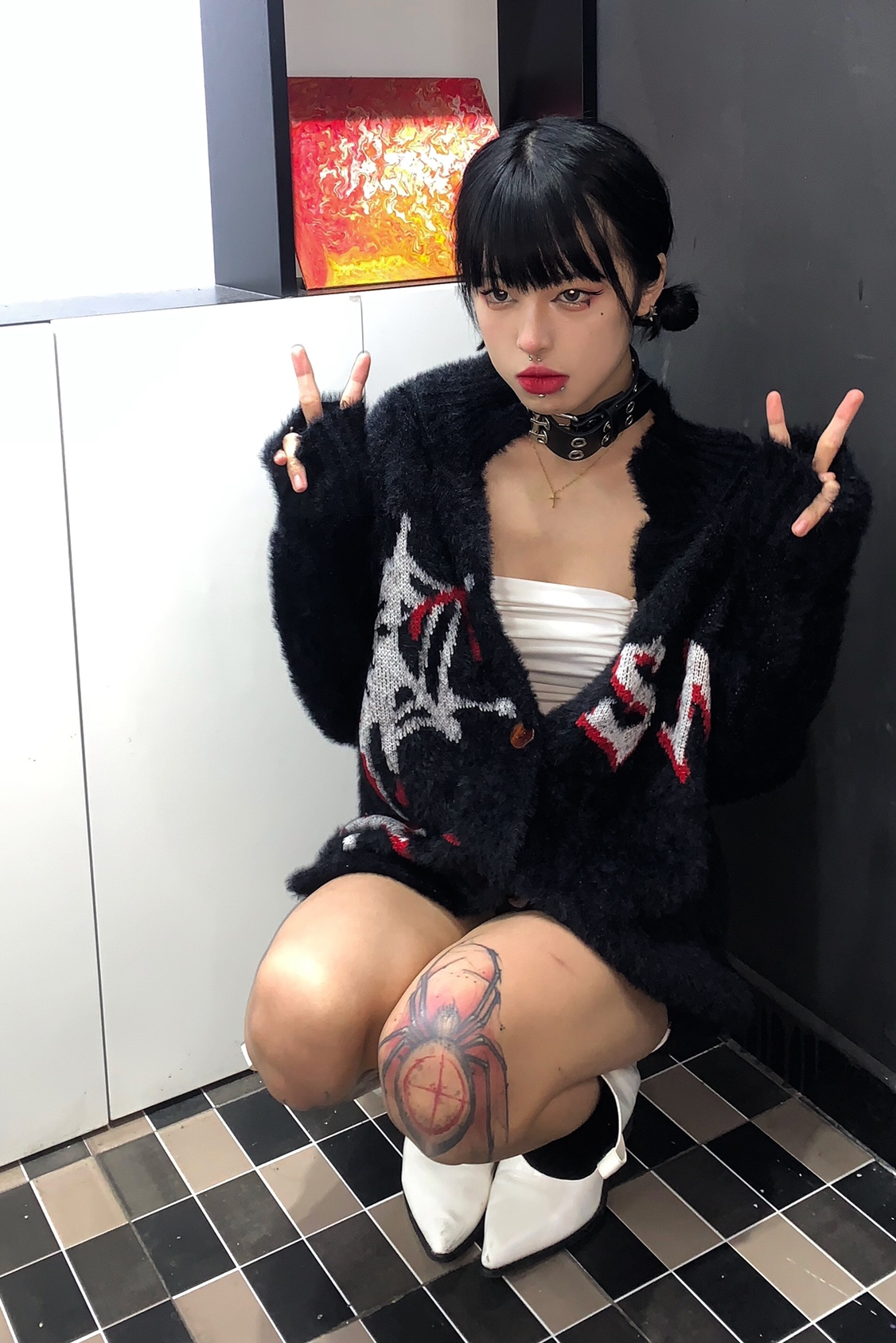 เสื้อกันหนาวแฟชั่น Y2k สำหรับผ - Embroidery Gothic บทวิจารณ์และราคา