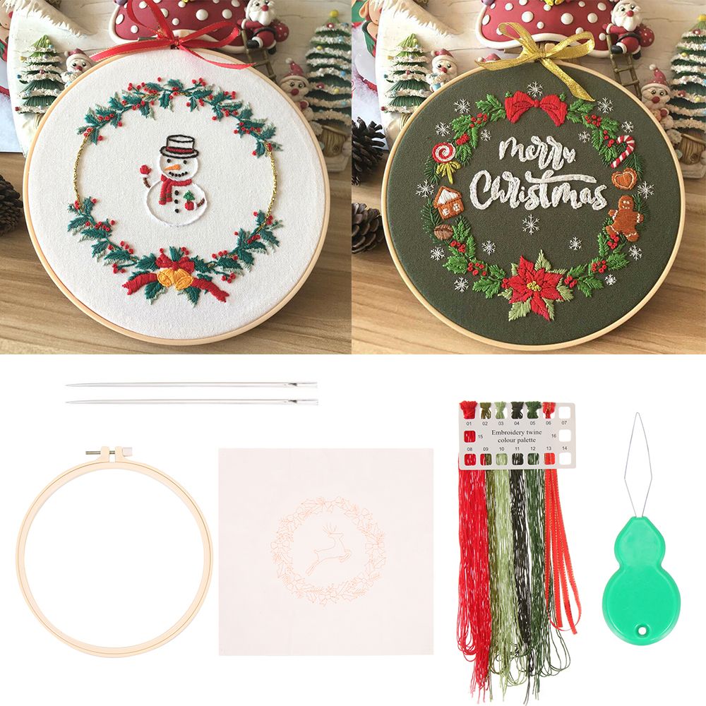 ศิลปะอุปกรณ์เย็บผ้าเข็มด้ายเข็ - Embroidery Xmas Ornaments บทวิจารณ์และราคา