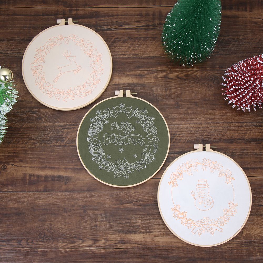 ศิลปะอุปกรณ์เย็บผ้าเข็มด้ายเข็ - Embroidery Xmas Ornaments บทวิจารณ์และราคา