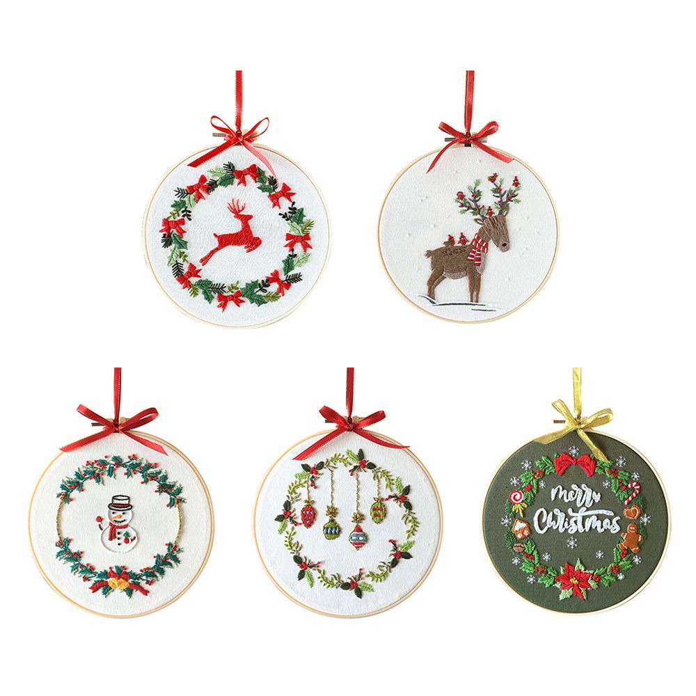 ศิลปะอุปกรณ์เย็บผ้าเข็มด้ายเข็ - Embroidery Xmas Ornaments บทวิจารณ์และราคา