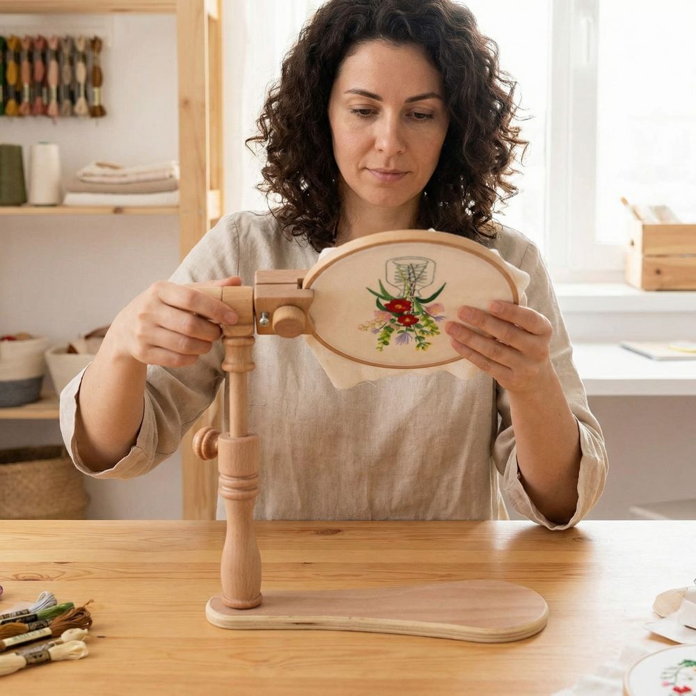 ขาตั้งวงแหวนปักผ้าแบบพกพาสำหรั - Embroidery Hoop Stand บทวิจารณ์และราคา