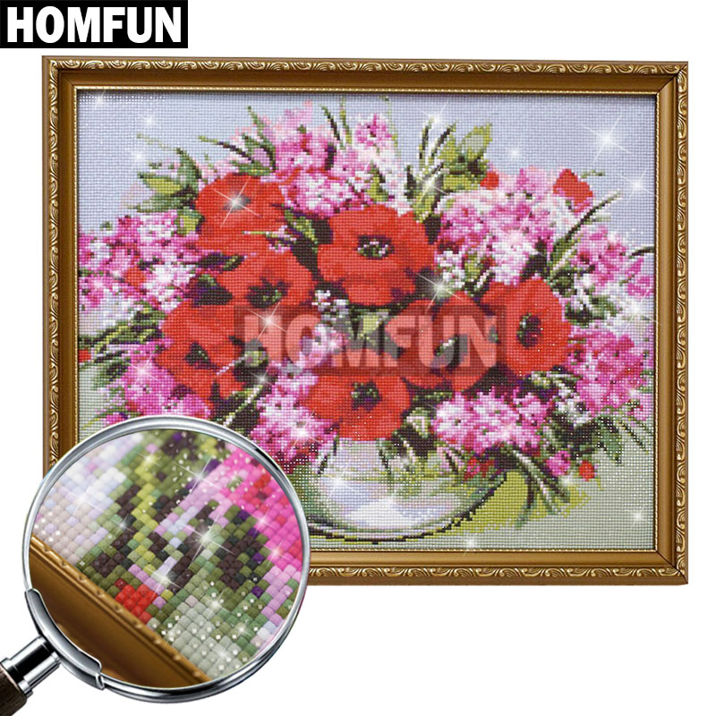 HOMFUN AB เย็บปักถักร้อยเพชร 