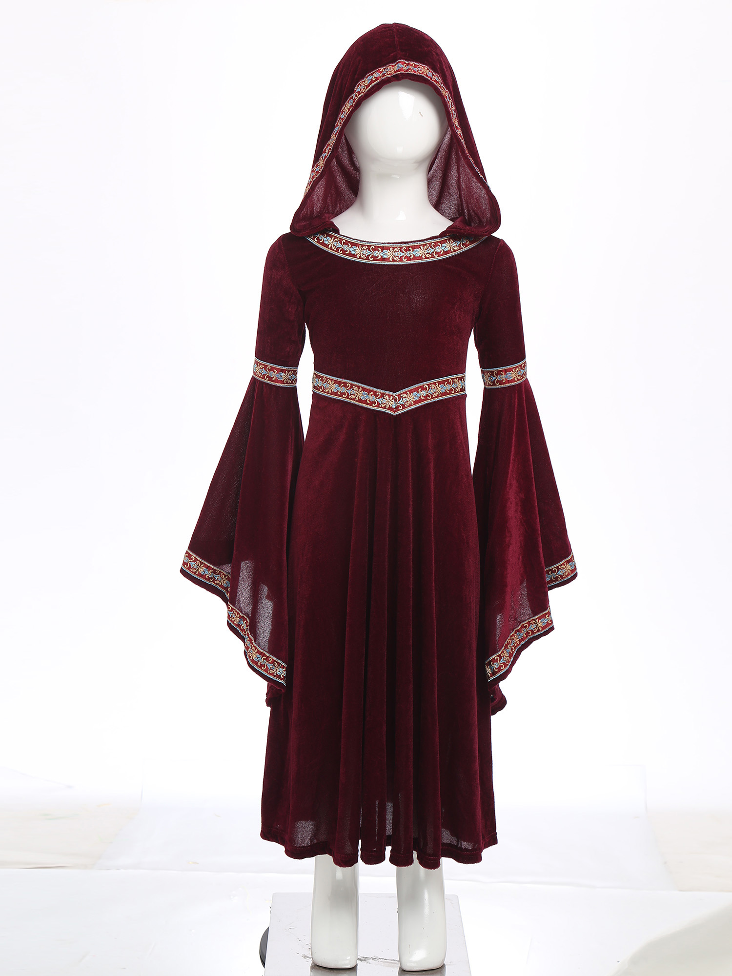 ชุดเจ้าหญิงยุคกลางแบบมีฮู้ดสำห - Embroidery Gothic บทวิจารณ์และราคา