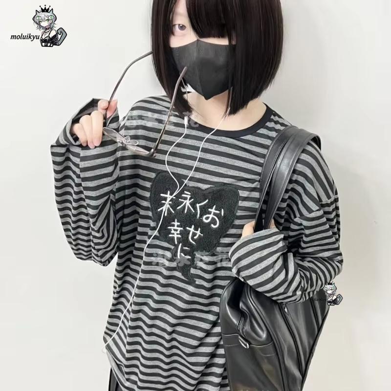 เสื้อยืดแขนยาวคอกลมสไตล์อเมริก - Embroidery Shirt บทวิจารณ์และราคา
