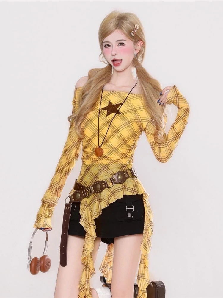 เสื้อยืดวินเทจลายสก๊อต Y2K สำห - Embroidery Shirt บทวิจารณ์และราคา