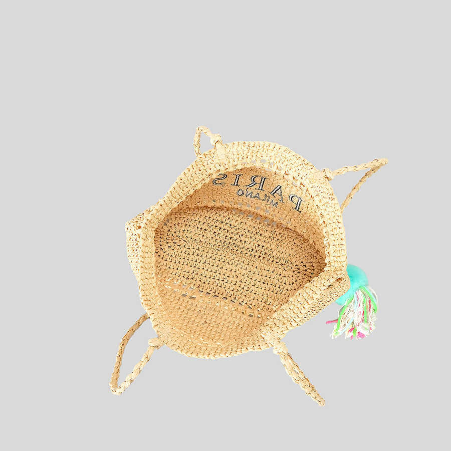 Casual Hollow Straw Tote กระเป - Embroidery Bali บทวิจารณ์และราคา