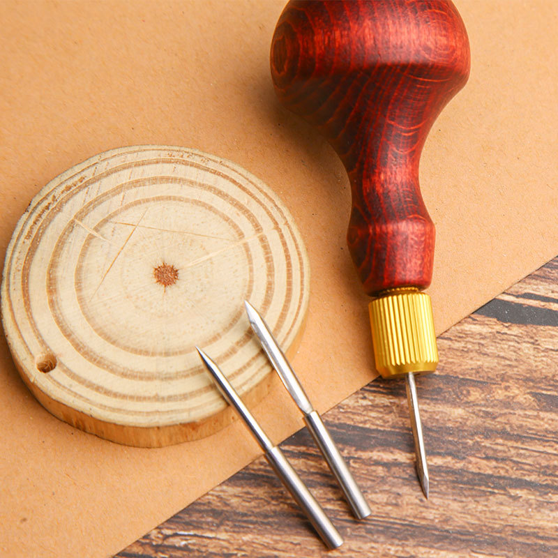 1 ชุด DIY หนัง Punch Awl ไม้ H - Punch Needle Handle บทวิจารณ์และราคา