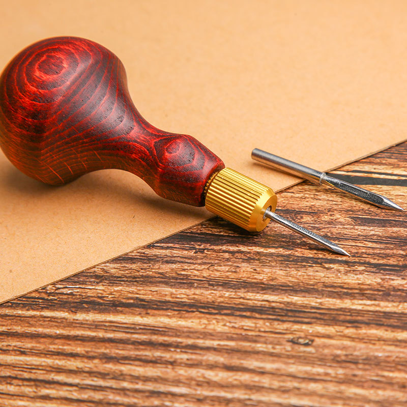 1 ชุด DIY หนัง Punch Awl ไม้ H - Punch Needle Handle บทวิจารณ์และราคา