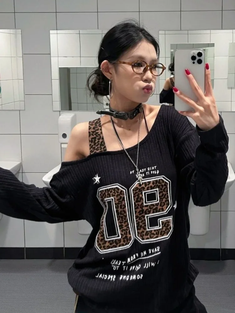 เสื้อยืดลายเสือดาวสไตล์ Y2K แบ - Embroidery Shirt บทวิจารณ์และราคา