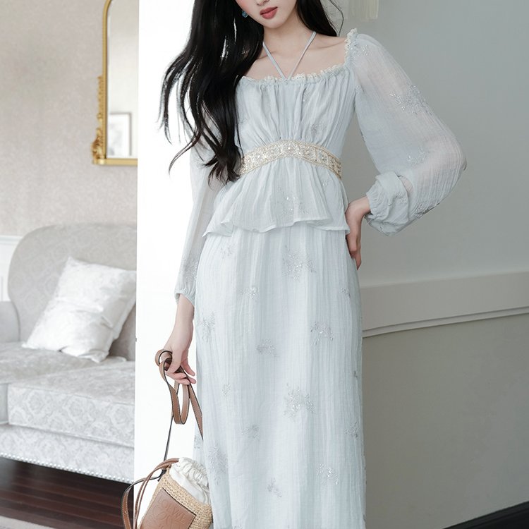 ชุดเดรสวันหยุดแขนยาวปักลายหนัก - Embroidery Bali บทวิจารณ์และราคา