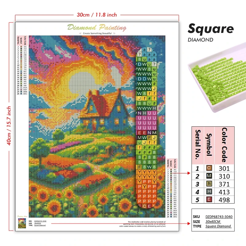 ภาพวาดเพชร 5D ลายแมวหลากสีสันส - Embroidery Roll Pattern บทวิจารณ์และราคา