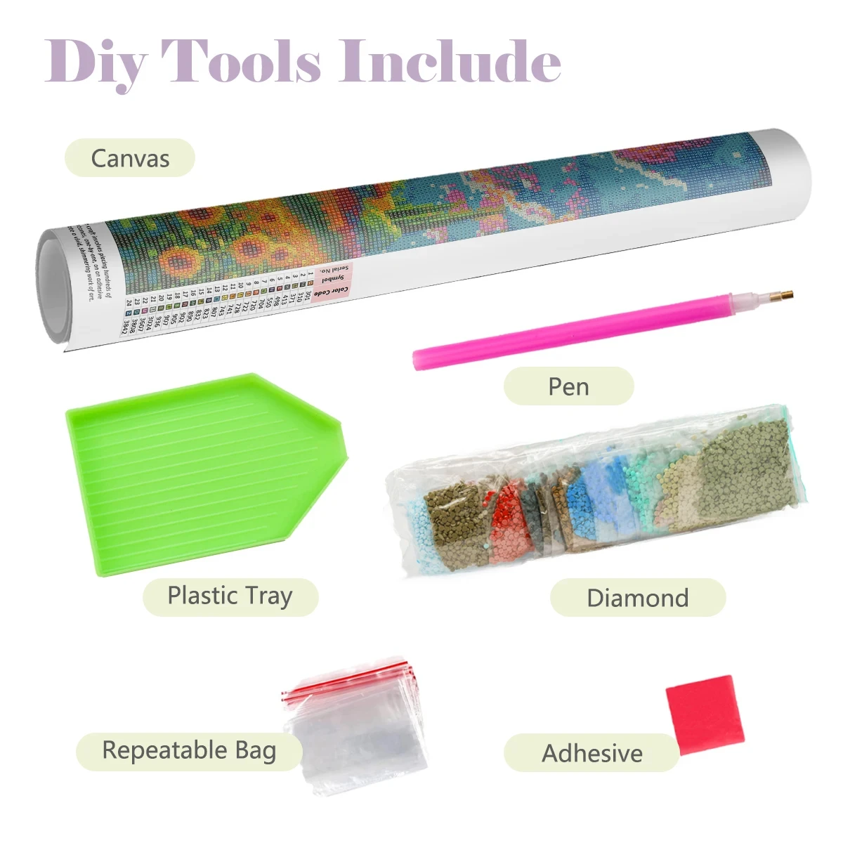 ภาพวาดเพชร 5D ลายแมวหลากสีสันส - Embroidery Roll Pattern บทวิจารณ์และราคา