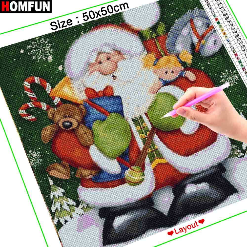 HOMFUN เพชรจิตรกรรมสแควร์/รอบเ - Embroidery Roll Pattern บทวิจารณ์และราคา