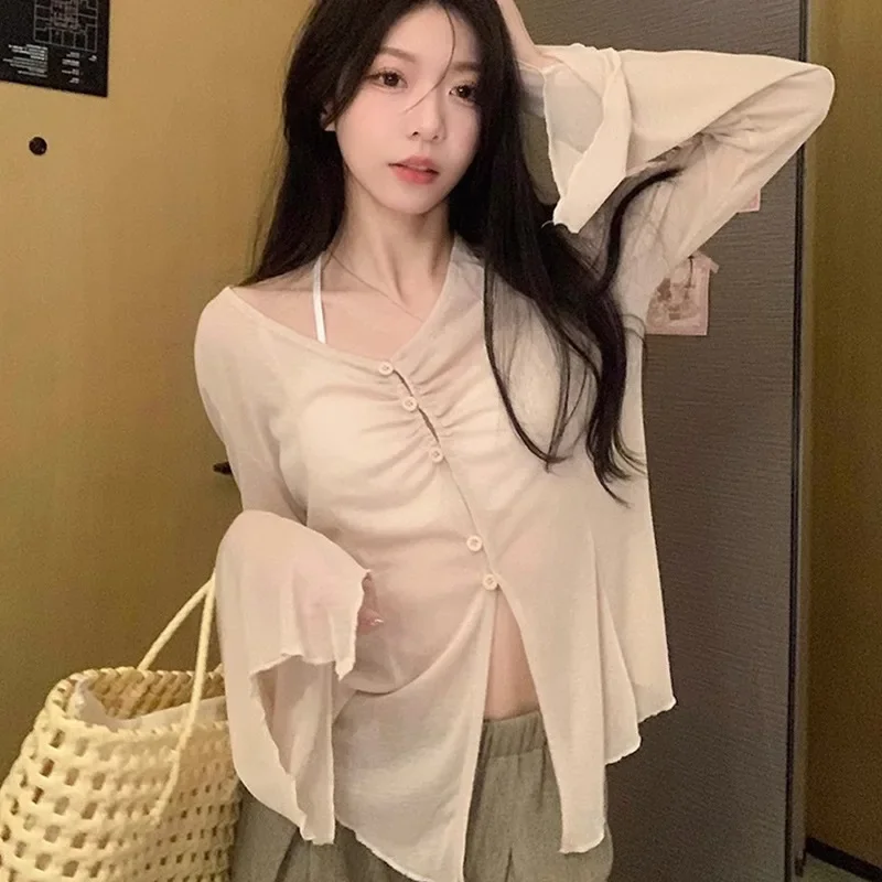 เสื้อเชิ้ตแขนบานโปร่ง - เสื้อเ - Embroidery Shirt บทวิจารณ์และราคา