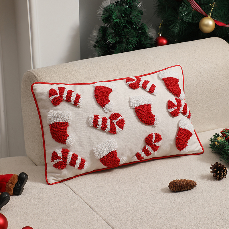 คริสต์มาสสีแดงหมอนตกแต่งหมวกซา - Embroidery Xmas Ornaments บทวิจารณ์และราคา