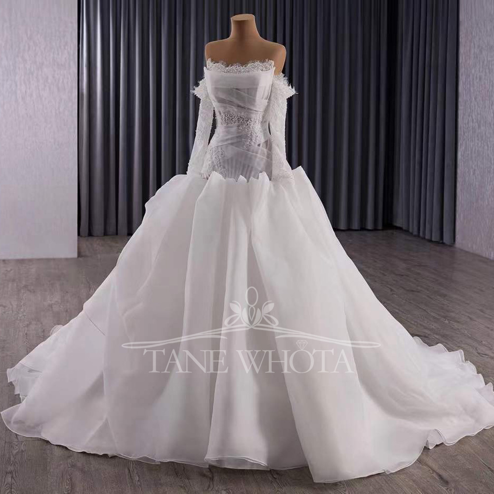 Vestidos Novias Boda Strapless - Embroidery Organza บทวิจารณ์และราคา