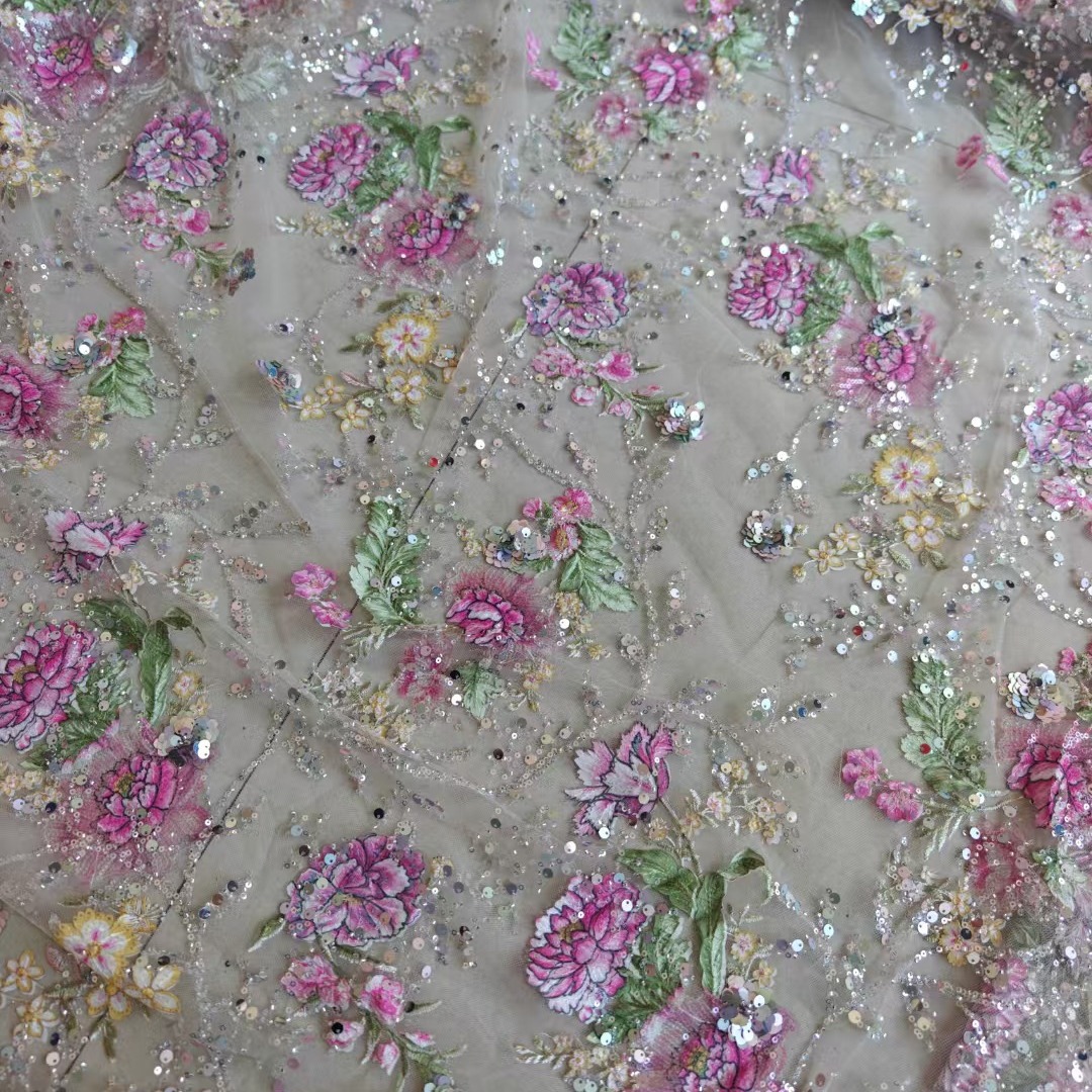 ผ้าลูกไม้ปักลายหรูหรา กว้าง 1  - Embroidery Web บทวิจารณ์และราคา