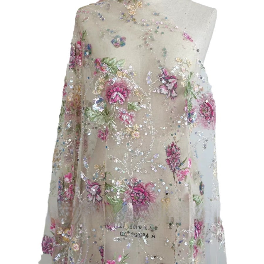 ผ้าลูกไม้ปักลายหรูหรา กว้าง 1  - Embroidery Web บทวิจารณ์และราคา