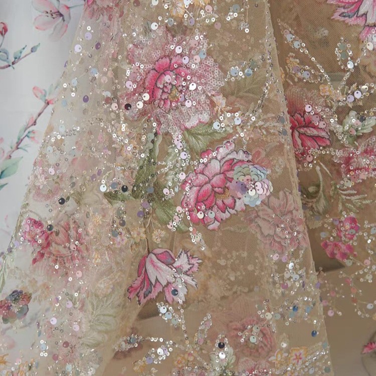 ผ้าลูกไม้ปักลายหรูหรา กว้าง 1  - Embroidery Web บทวิจารณ์และราคา
