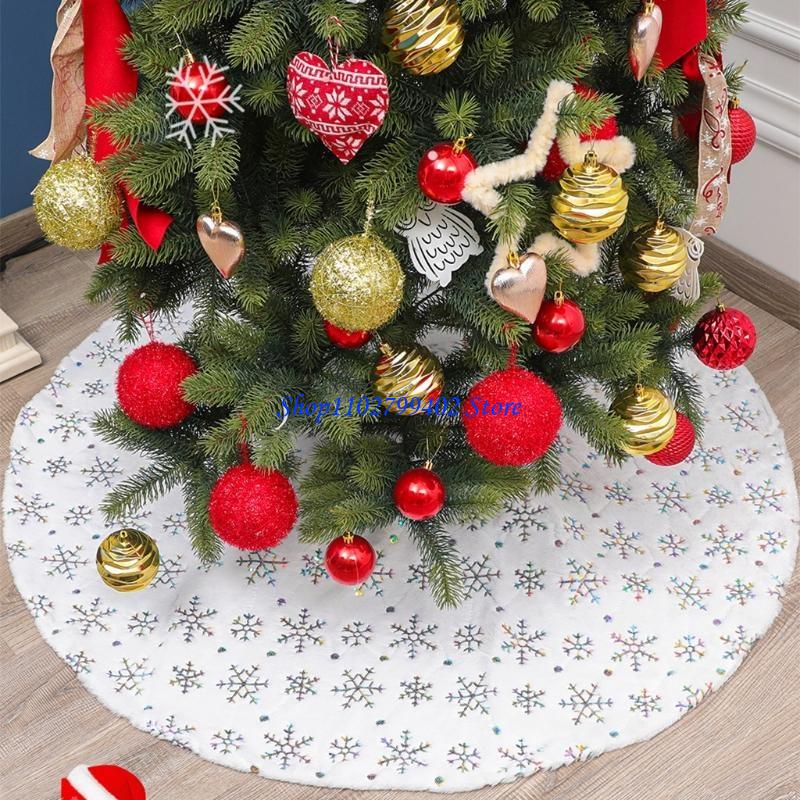 547f สีขาวหรูหรากระโปรงต้นคริส - Embroidery Xmas Ornaments บทวิจารณ์และราคา