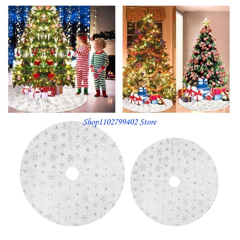 547f สีขาวหรูหรากระโปรงต้นคริส - Embroidery Xmas Ornaments บทวิจารณ์และราคา