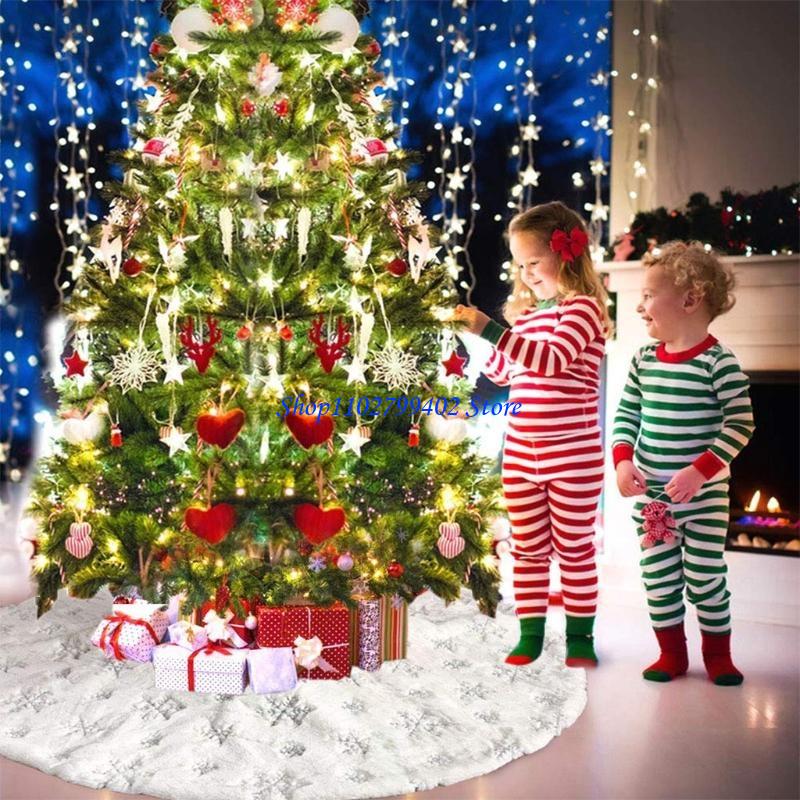 547f สีขาวหรูหรากระโปรงต้นคริส - Embroidery Xmas Ornaments บทวิจารณ์และราคา