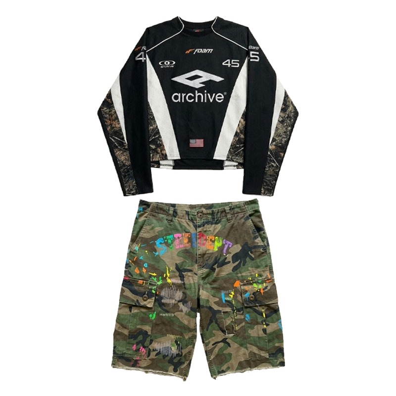 ชุดฮิปฮอป Y2K สตรีทแวร์ผู้ชาย  - Embroidery Shirt บทวิจารณ์และราคา