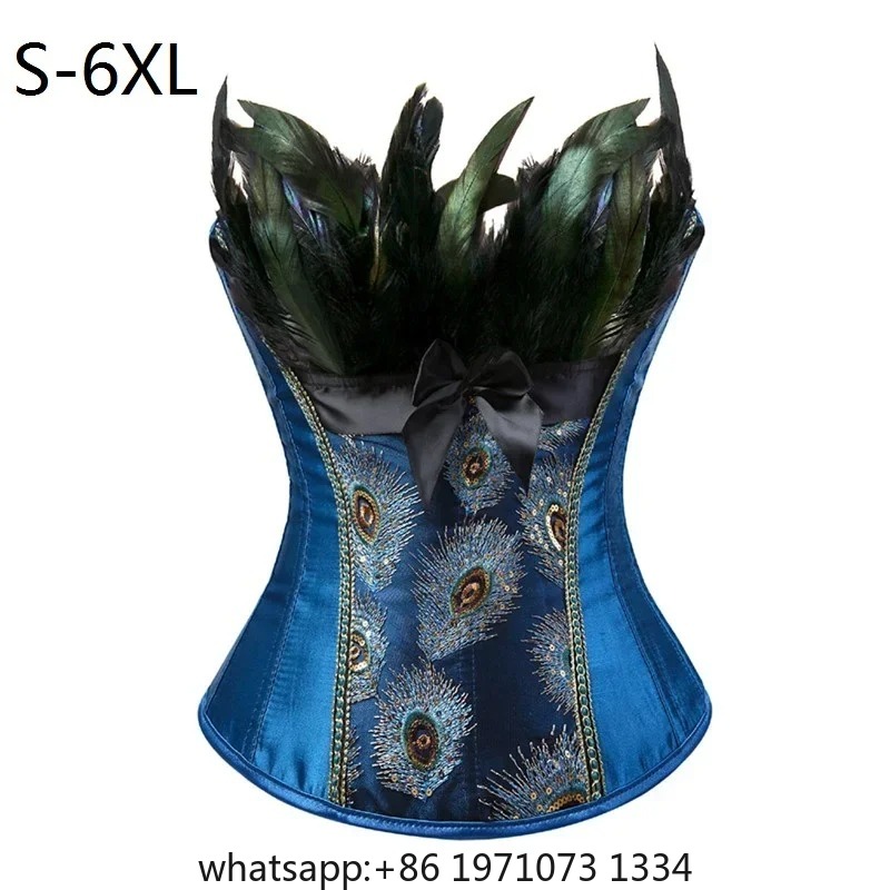 คอร์เซ็ทและบัสติเยร์ปักลายขนนก - Embroidery Gothic บทวิจารณ์และราคา