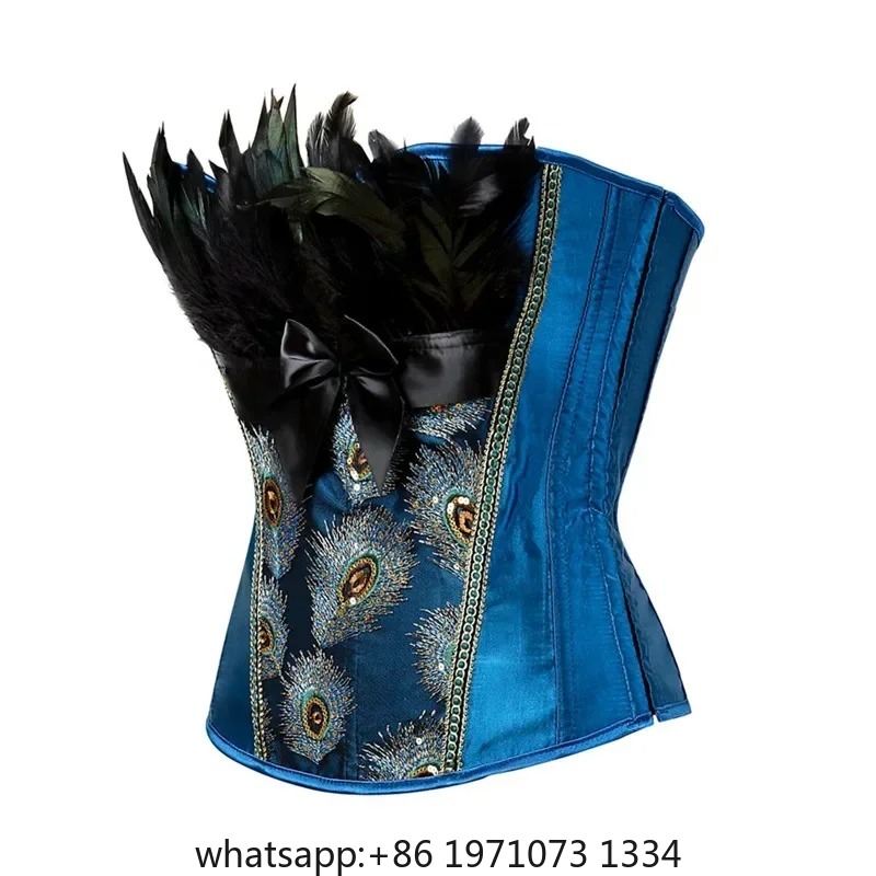 คอร์เซ็ทและบัสติเยร์ปักลายขนนก - Embroidery Gothic บทวิจารณ์และราคา