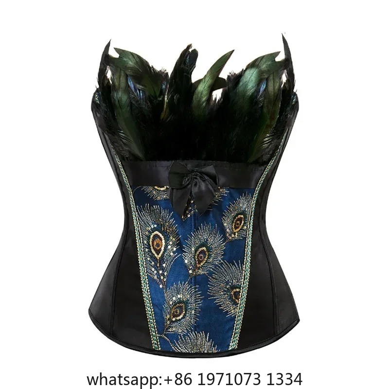 คอร์เซ็ทและบัสติเยร์ปักลายขนนก - Embroidery Gothic บทวิจารณ์และราคา