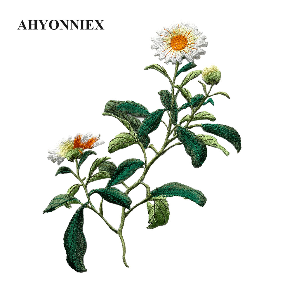 1 ชิ้นเหล็กบนแพทช์เย็บปักถักร้ - Embroidery Daisy บทวิจารณ์และราคา