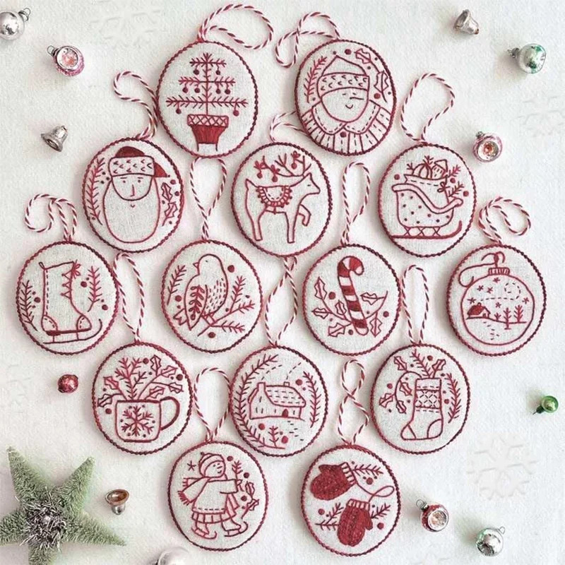 ชุดปักคริสต์มาส DIY สำหรับตกแต - Embroidery Xmas Ornaments บทวิจารณ์และราคา