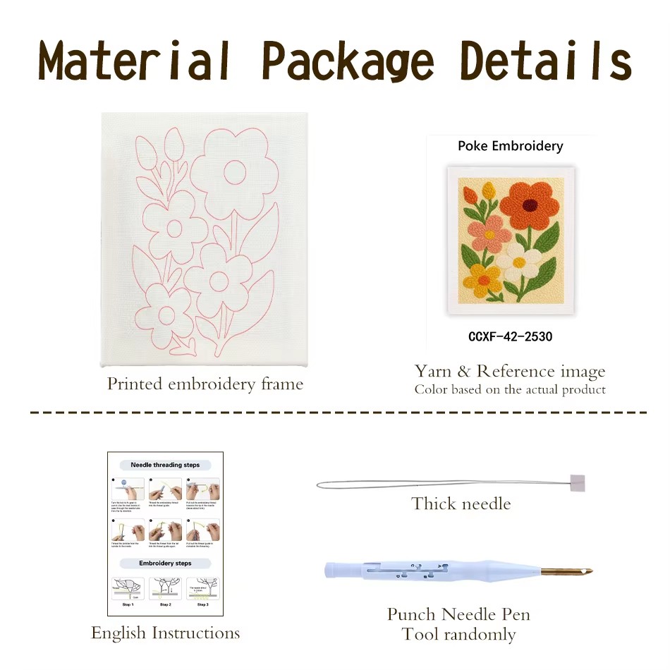 ชุดปักลายดอกไม้แบบ Punch Needl - Punch Needle Handle บทวิจารณ์และราคา