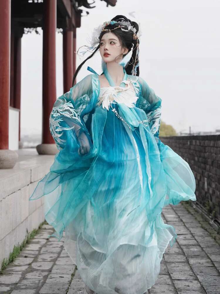 ใหม่นกยูง Hanfu สตรีแฟชั่นอุตส - Embroidery Shirt บทวิจารณ์และราคา