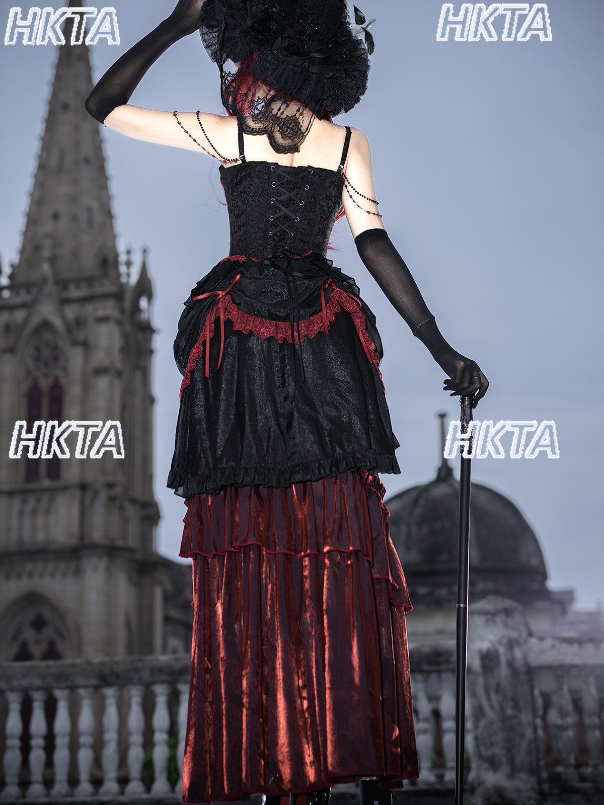 ชุดเดรสสีแดงสไตล์วินเทจโกธิค Y - Embroidery Gothic บทวิจารณ์และราคา
